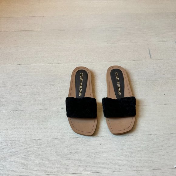 Stuart Weitzman Shearling Slides Cammy - Picture 4 of 7